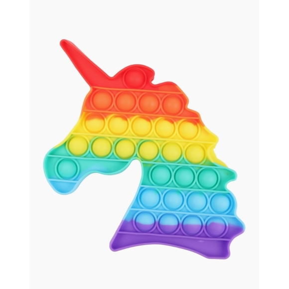 3 Pack Lot of Rainbow Dolphin Crab & Unicorn Push Pop Bubble Fidget Sensory Toys - Picture 3 of 4